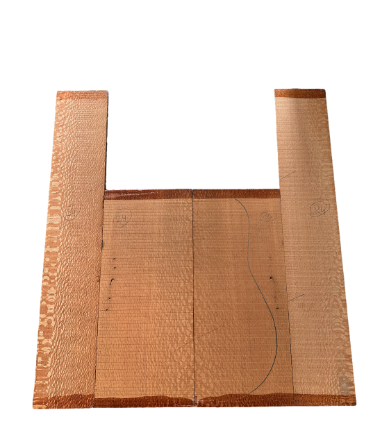 Lacewood zij- en achterblad set 24 voor akoestisch gitaar